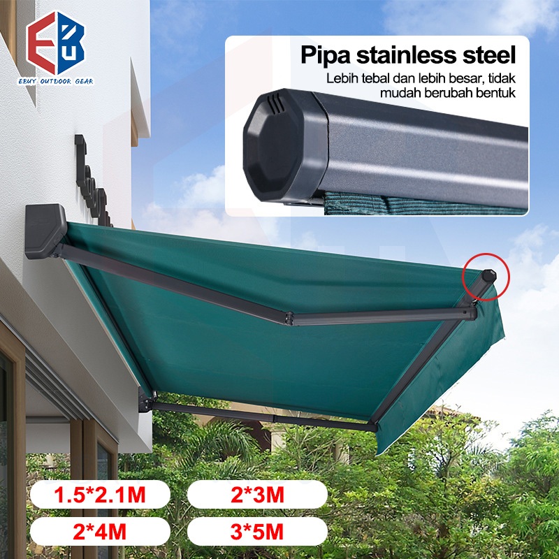 Awning Gulung Kanopi Lipat 3 /2/1.5 Meter /kain kanopi atap penutup anti air kanopi kuat tahan panas