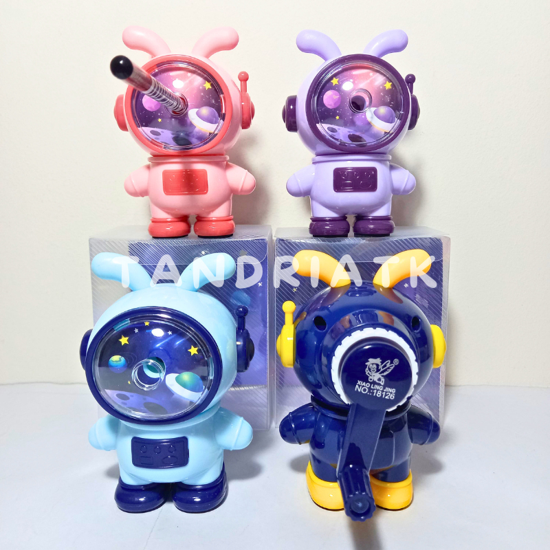 

[FREE BUBBLE+DUS] Serutan Rautan Meja Putar Duduk Fancy Rabbit Astronout Kelinci Astronot 18126