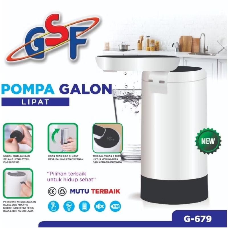 POMPA GALON LIPAT GSF G-679 pompa galon elektrik gsf pompa galon listrik penyedot air galon penyedot