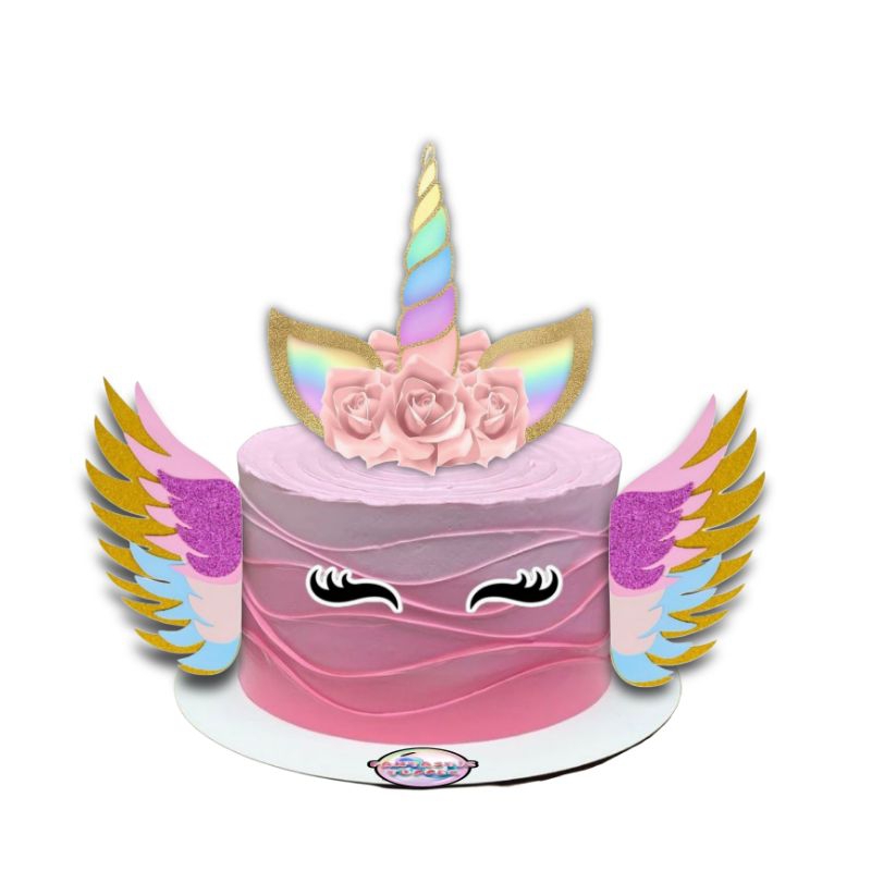 Topper cake tanduk sayap unicorn / hiasan kue tusuk decorasi cake Murah
