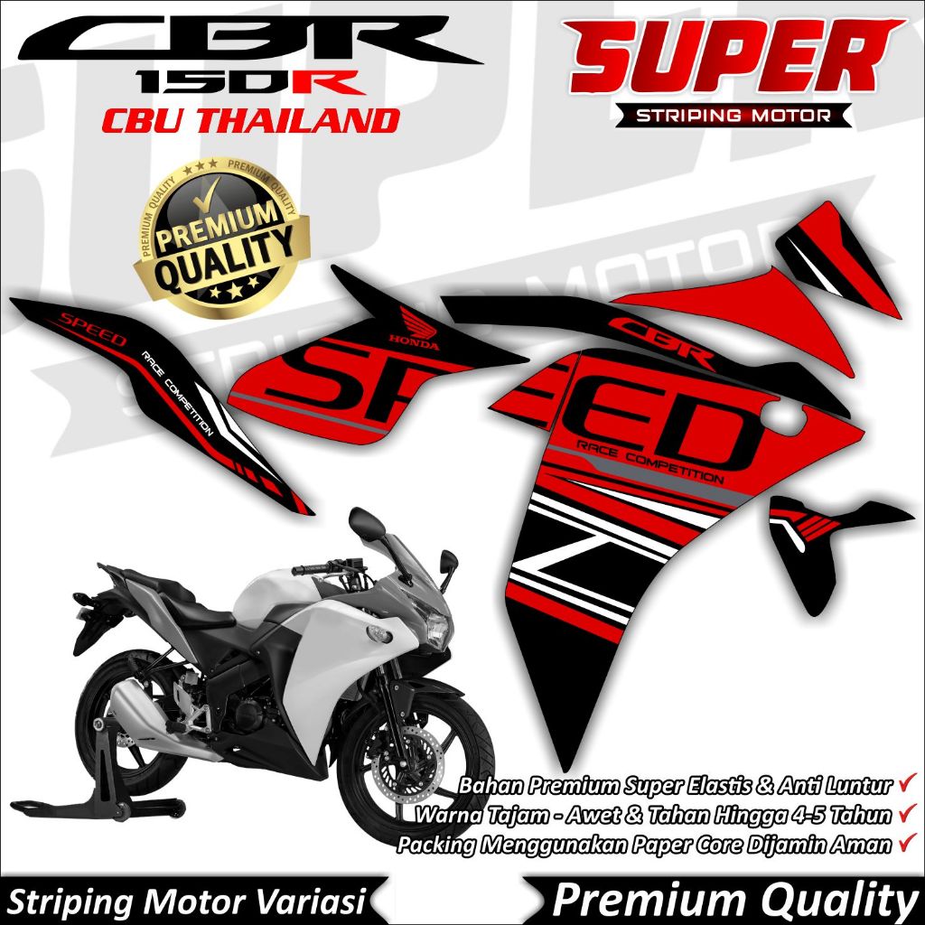 Stiker CBR 150r K45 Thailand Anti Luntur keren Striping CBR CBU Thailand Striping Honda CBR K45 Thai
