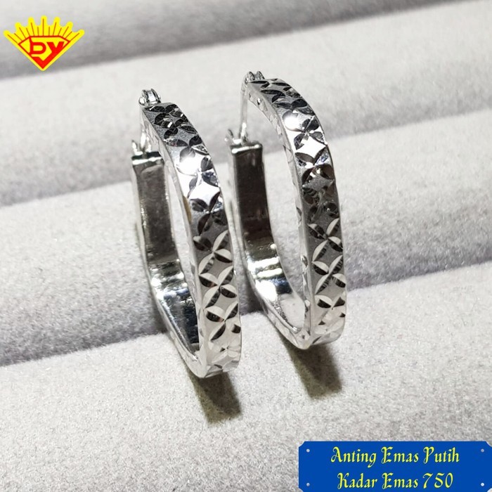 Anting Emas Putih  Kadar Emas 750