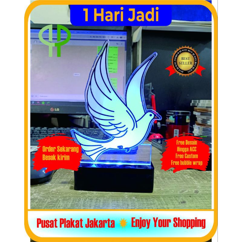 Plakat lampu • Plakat custom lampu • plakat lampu murah • plakat penghargaan • plakat akrilik • Plak