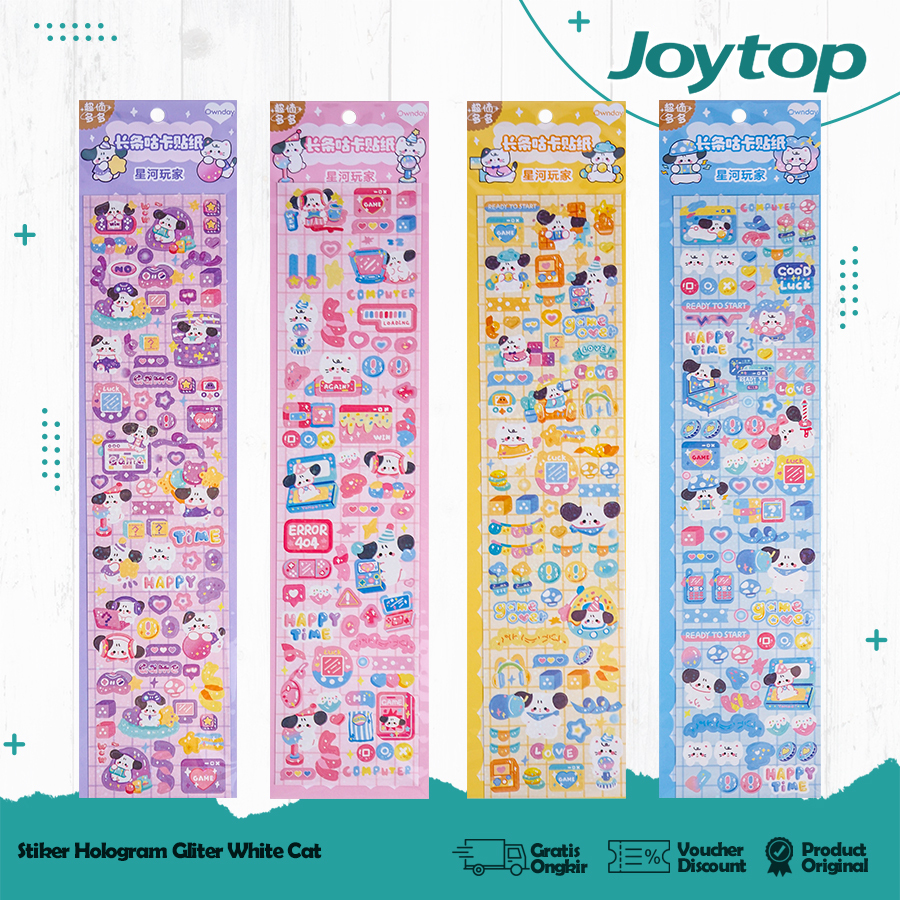 

JOYTOP Stiker Glossy Hologram White Cat