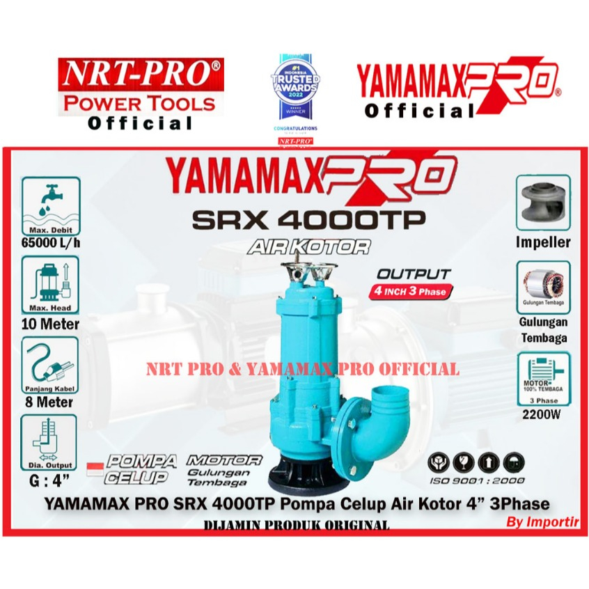 Pompa Celup 4 Inch Air Kotor Keruh YAMAMAX PRO SRX 4000 TP Submersible Pump 4Inch SRX4000 SRX 4000