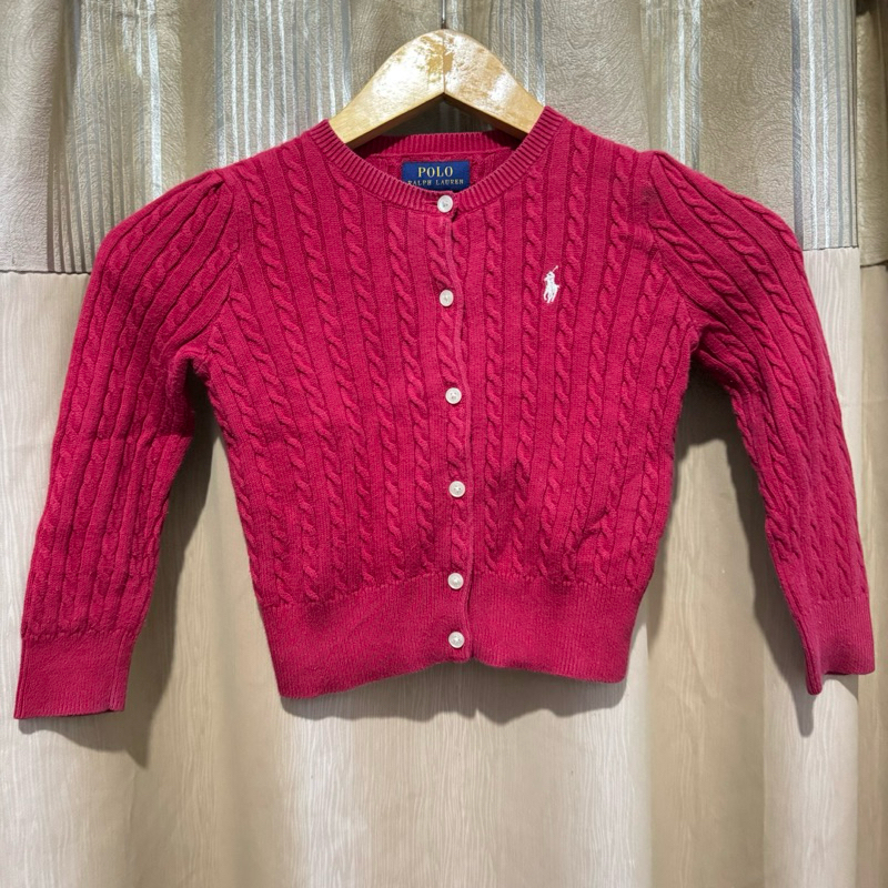 Polo Ralph Lauren Cardigan Red Cable preloved