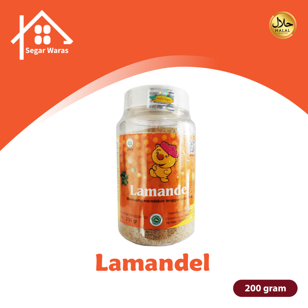 LAMANDEL Bubuk 200 Gram / Kotak 12 Sachet  Obat Herbal Lamandel Bubuk - Lamandel Botol - Lamandel Sa