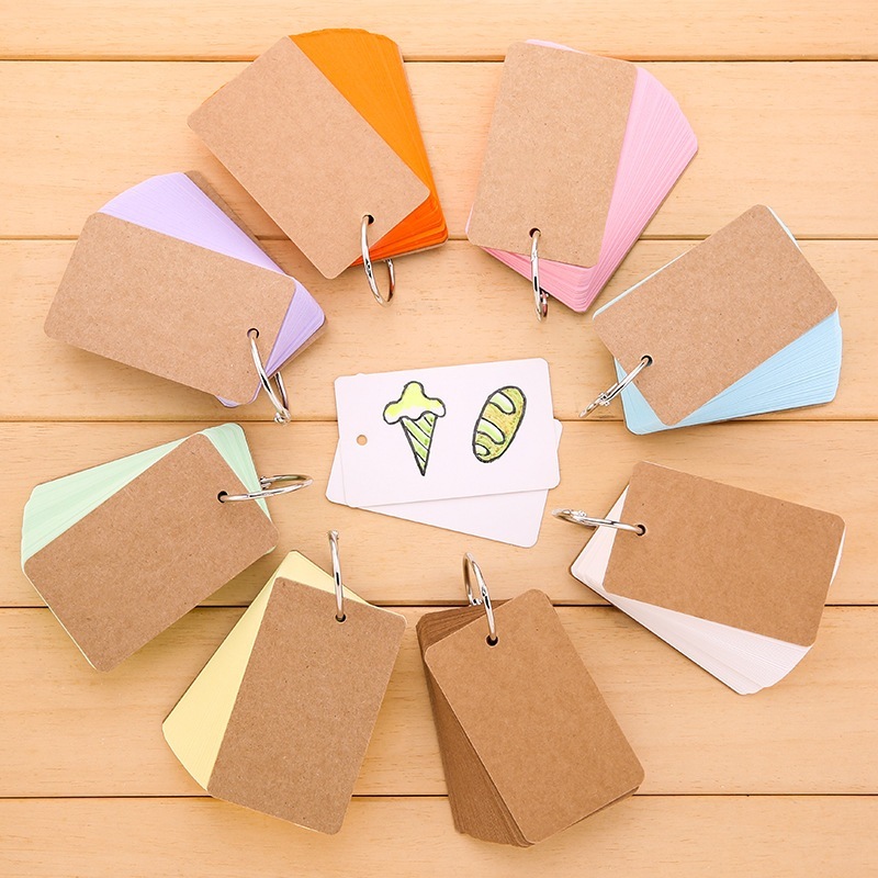 

50pcs Flash Card Candy Colour Paper Notebook Mini Warna Pastel Free Ring Notes Ring Memo Ring