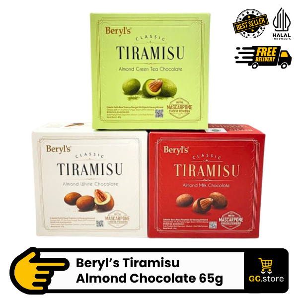 

Beryl's Beryls Coklat Cokelat Malaysia Classic Tiramisu Almond Green Tea Milk White Chocolate 65g