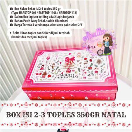 

Box sekat kuker isi 2-3 toples 350 gr Natal Tema Christmas Kris Kringle