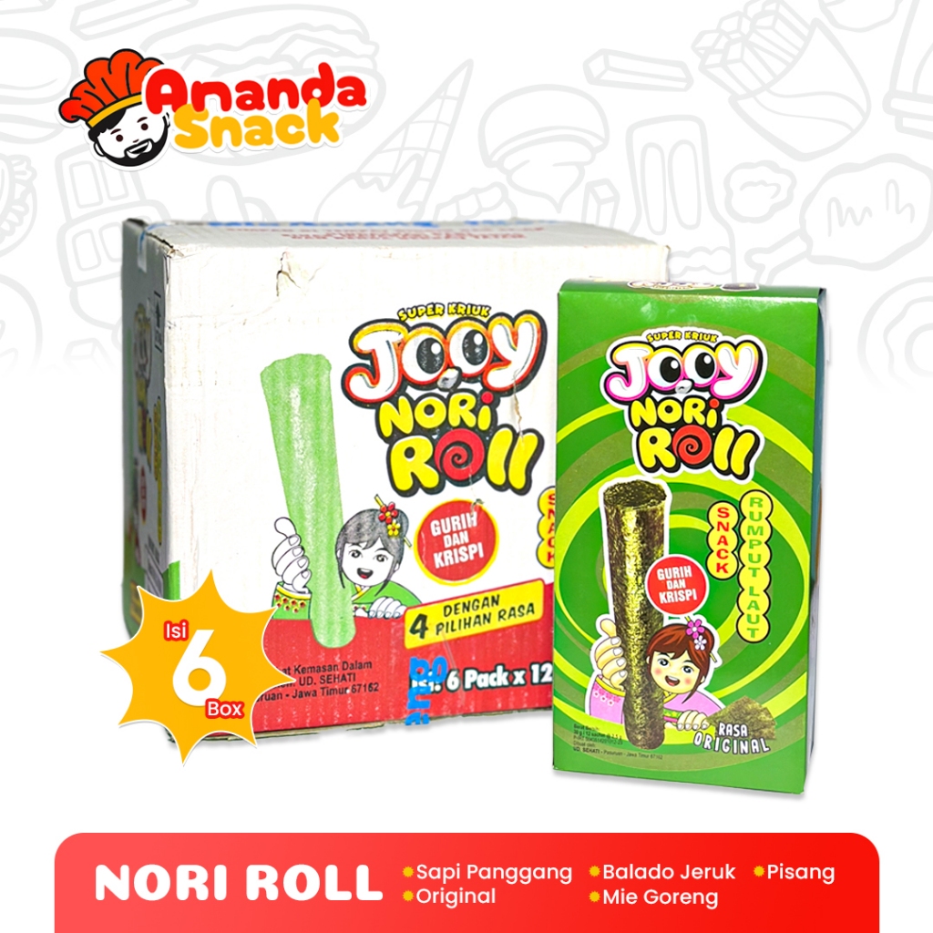 

(1 Dus Termurah) Nori Roll Jooy - Snack Rumput Laut Aneka Rasa - Nori Rumput Laut Cemilan