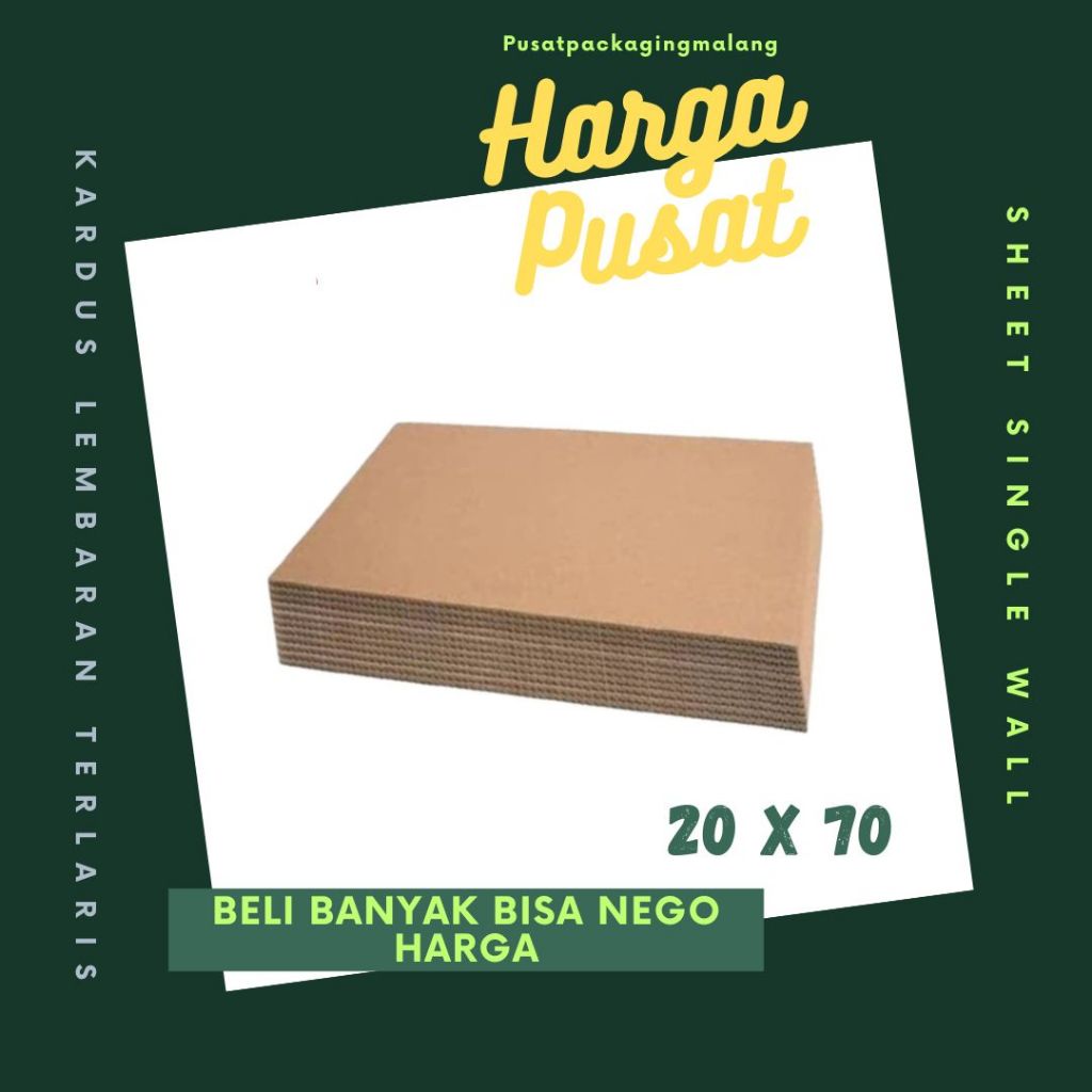 

Sheet 20x20 / 20x30 / 20x40 / 20x50 / 20x60 / 20x70 Kardus Lembaran Polos Single Wall Packing Karton Coklat Warna