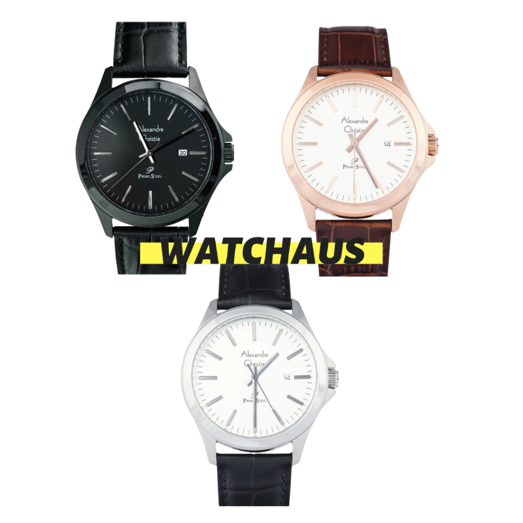 JAM TANGAN PRIA ALEXANDRE CHRISTIE AC1026 AC 1026 MDL ANALOG LEATHER STRAP