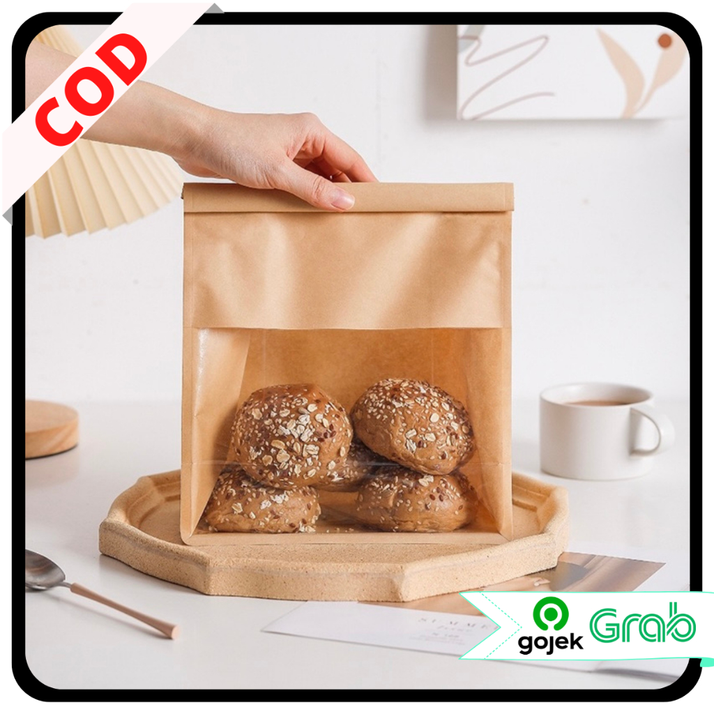KAISSO - PAPER BAG TOAST BREAD ZIPLOCK PLASTIK KEMASAN KUE KERING KANTONG KERTAS ROTI TAWAR