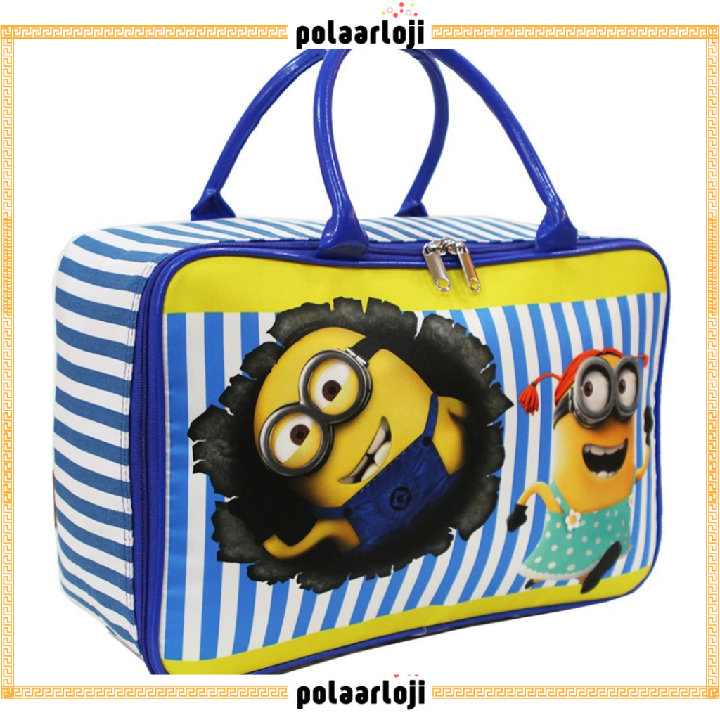 PA TRAVEL BAG SUPER KANVAS KARAKTER ANAK DEWASA TAS KOPER JINJING TAS RENANG minion TA001