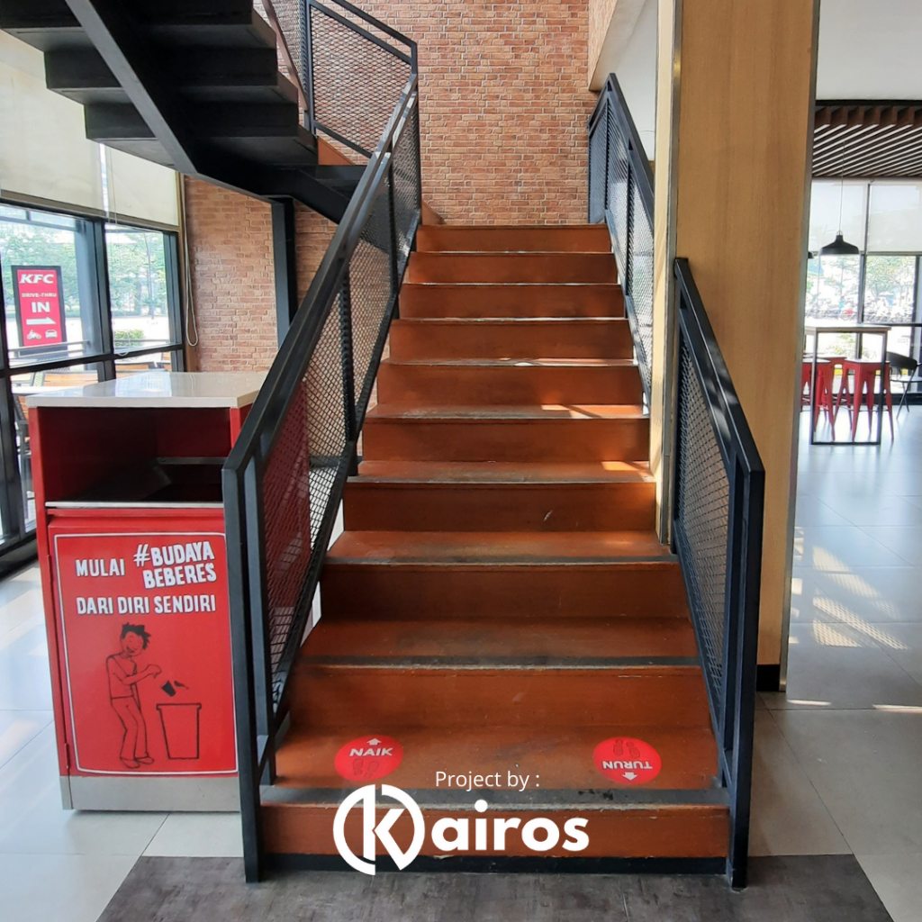 INSTALASI RAILING TANGGA INDUSTRIAL EXPANDED F3035