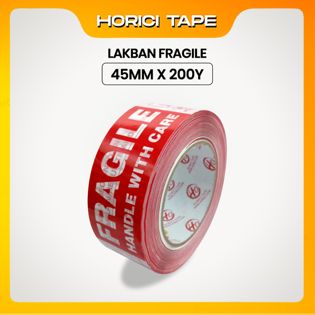

HORICI Fragile Lakban Jangan Dibanting Merah Putih 45mm 200y 45Mic