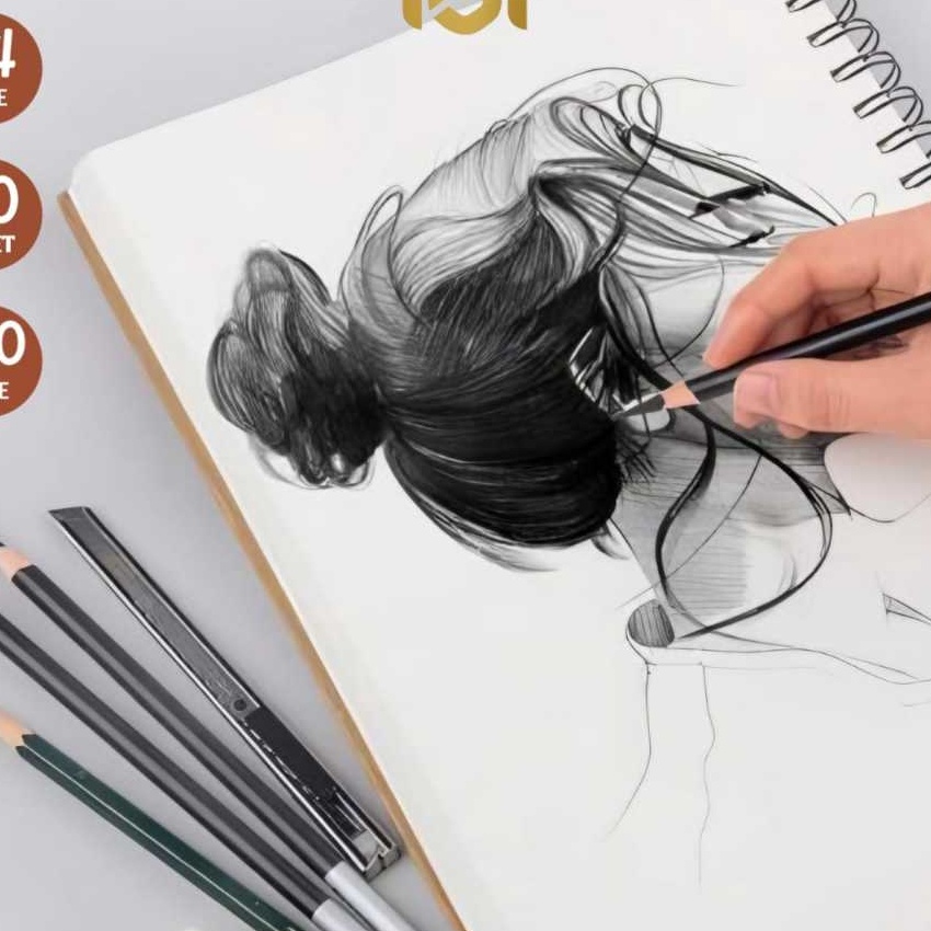 

KP8 Sketchbook A4 Aesthetic Buku Gambar Sketsa CraftBlack Cover Jilid Spiral 5Lembar1Halaman