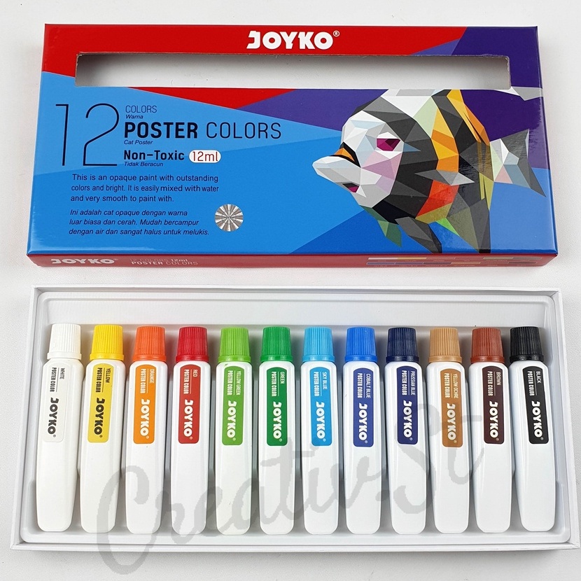 

Istimewa JOYKO Cat Poster Color Paint 12Ml 12 Warna Colors Poc12Ml12C Tube
