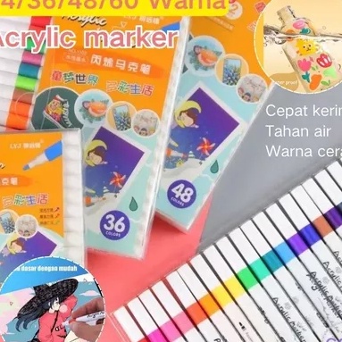 

HJ6 Pen Akrilik Marker Warna Cepat Kering Tahan Air Spidol Acrylic Painter Menggambar Kreativitas Seni Edukasi Anak