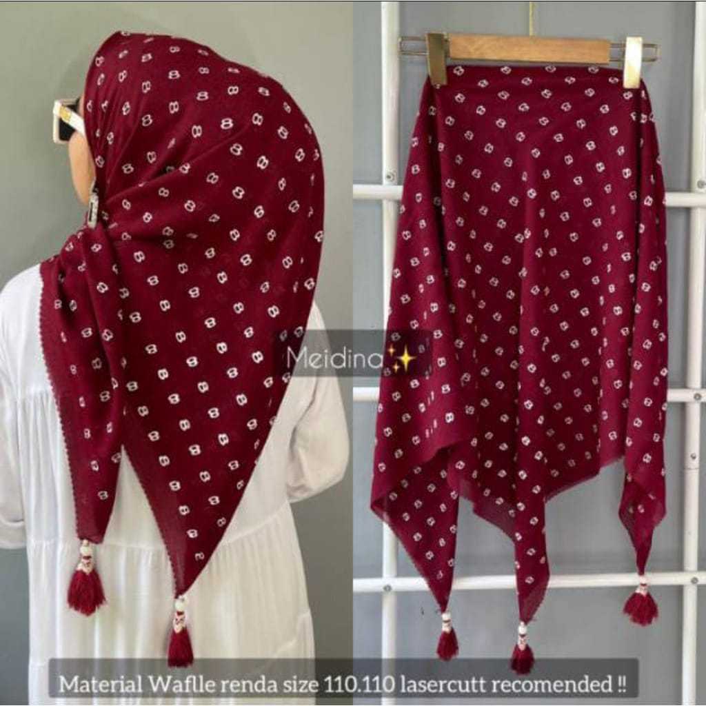 hijab segi empat jambul logo buton||Khadijah Scarves