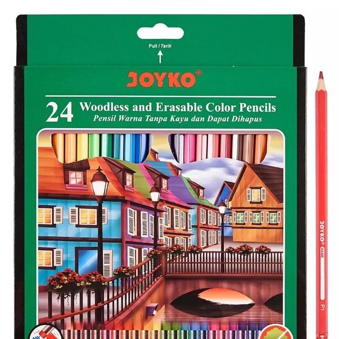 

KF7 Pensil Warna Joyko 24 warna panjang CP115 Bisa Di Hapus 1set24wrn