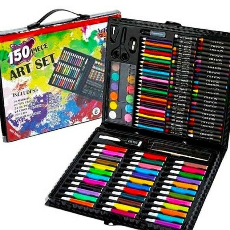 

HJ6 Crayon SET Peralatan Gambar Mewarnai Ada Pensil Warna Crayon dan Spidol CRAYON 15 SET HITAM