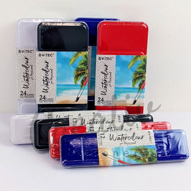 

Termurah VTEC Watercolor Kaleng Cat Air Tin Case Wca1312 1324 Tb 12W 24W Kuas