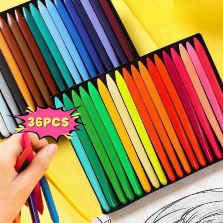 

KF7 SUTANGHH QUALITY Crayon Lab Non Toxic Crayon Triangular Crayon Lab Triangle Crayon Plastik Anti Kotor Tangan