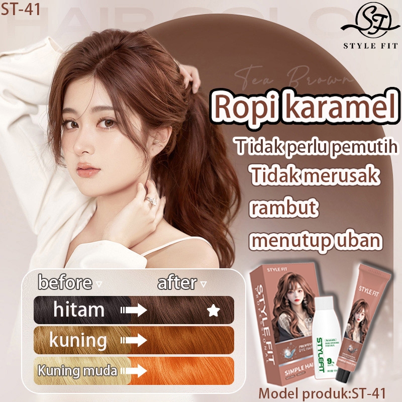 ❤Langsung dikirim❤ STYLE FIT cat rambut kopi caramel  200ml    Bleach dulu baru cat，Bahan alami mere