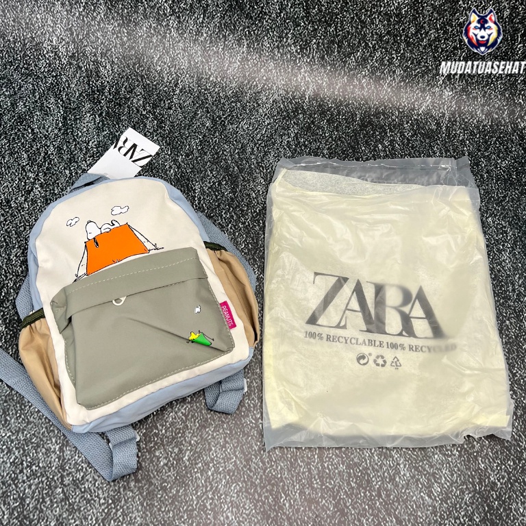 Modern ZARA SNOOPY X PEANUTS MINI BACKPACK  TAS RANSEL ANAK  BAGPACK  TAS SEKOLAH  TAS KULIAH  TAS K