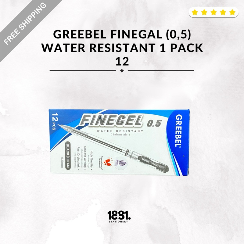 

Pulpen Greebel Finegal | Pulpen Tahan Air (0,5) | Pulpen Warna Hitam (pcs/pack)