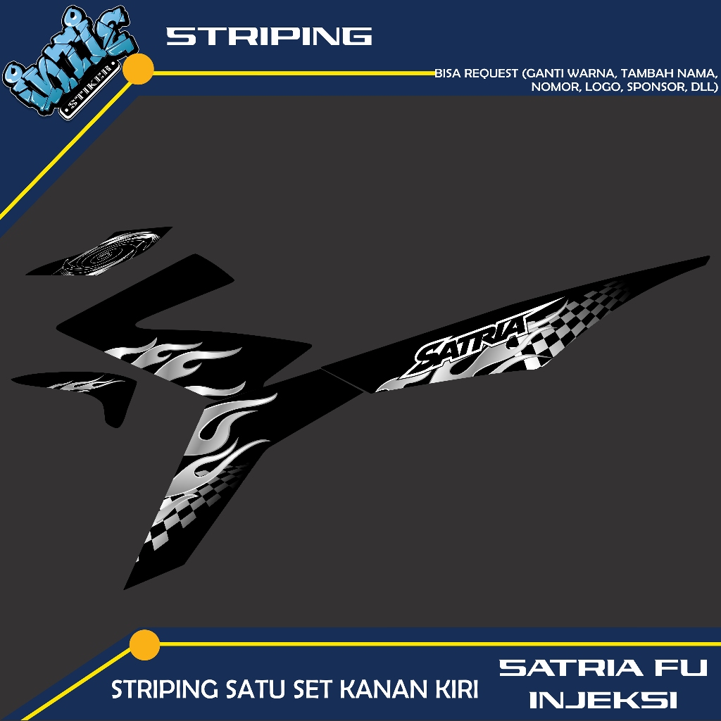 Striping Satria Fu Injeksi Motif Api Stiker Variasi Satria Fu