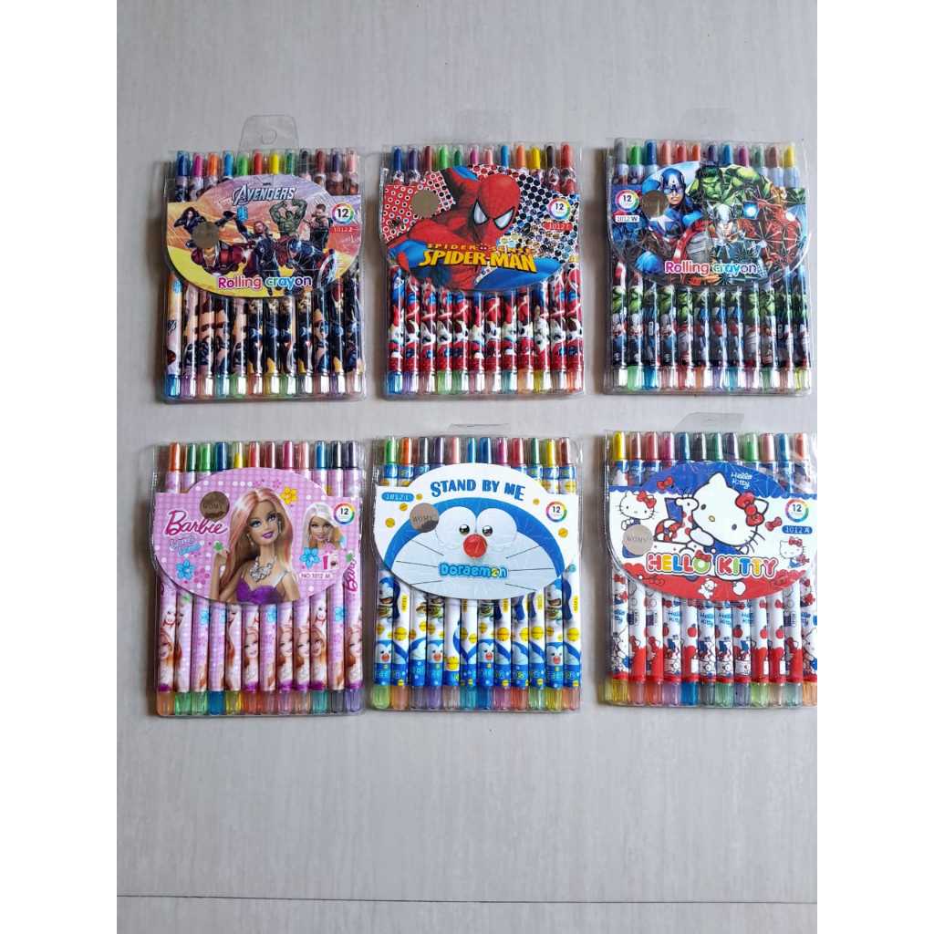 

Crayon putar fancy 12 warna panjang