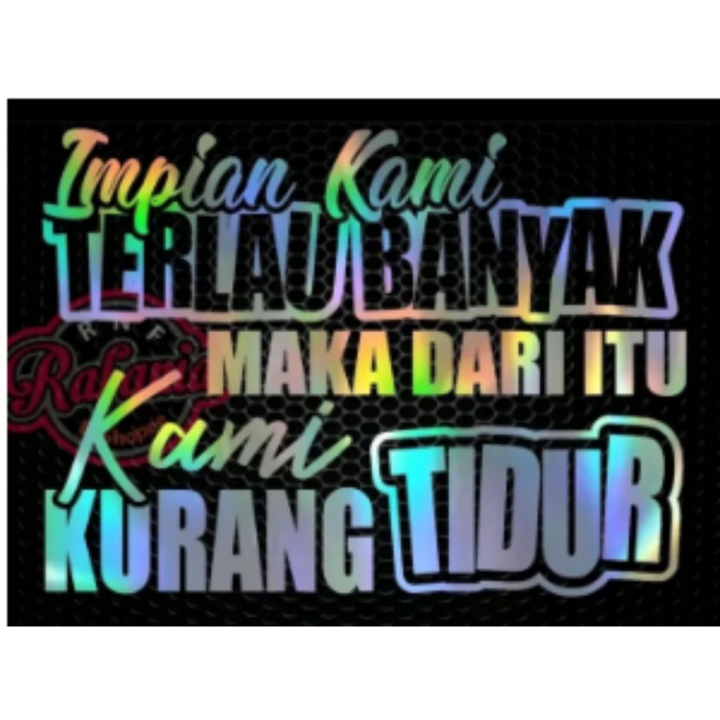 Stiker Mobil Variasi Kaca Bodi Samping Kata Kata Truk Canter Pick Up ....$