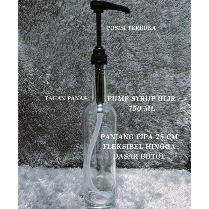 PROMO KILAT pump syrup botol kaca pump sirup ulir universal