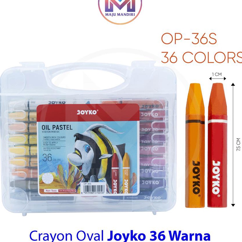 

Premium Crayon Joyko 36 Warna OP36S Oil Pastel Krayon Oval