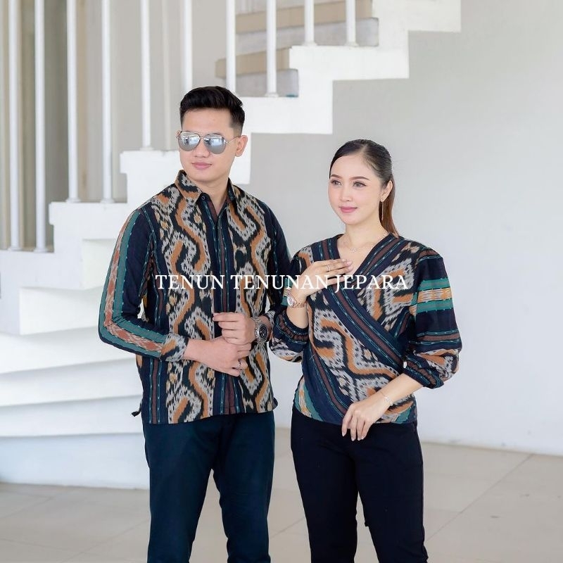 BAJU COUPLE TENUN TENUN TROSO - ORIGINAL TENUN TROSO - BAJU KONDANGAN KEMEJA BLUSS