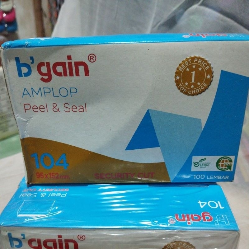 

Amplop B'gain 95x152 per box 500 lembar