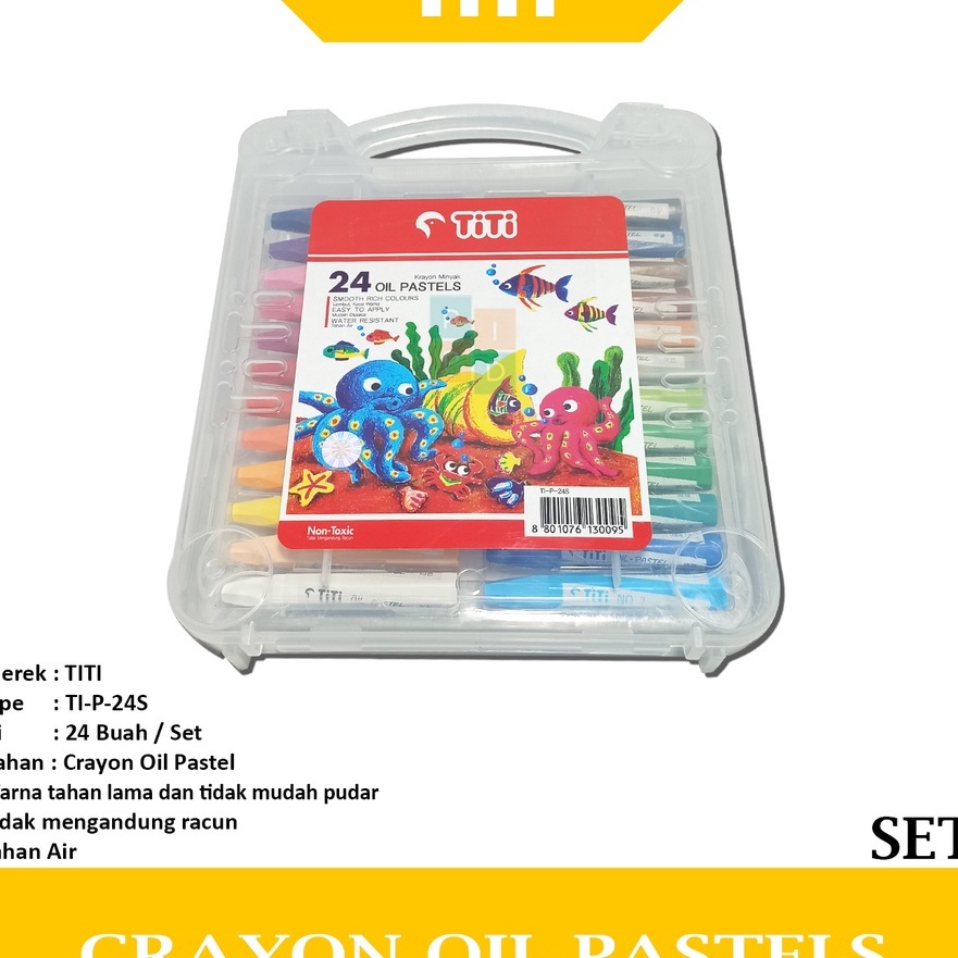 

Grosir TITI Krayon 24 Warna Oil Pastel 24 Color TIP24S Set