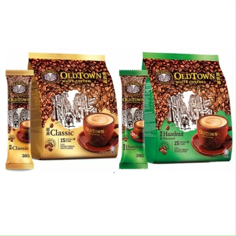 

OldTown White Coffee 3in1 Classic Hazelnut Flavoured Old Town Klasik Less Sugar Kurang Gula Sugar Cane Gula Tebu