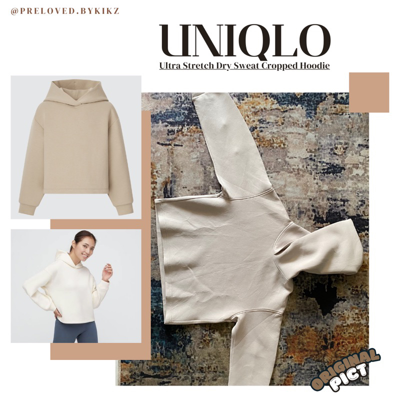 UNIQLO ULTRA strech Dry sweat Cropped Hoodie