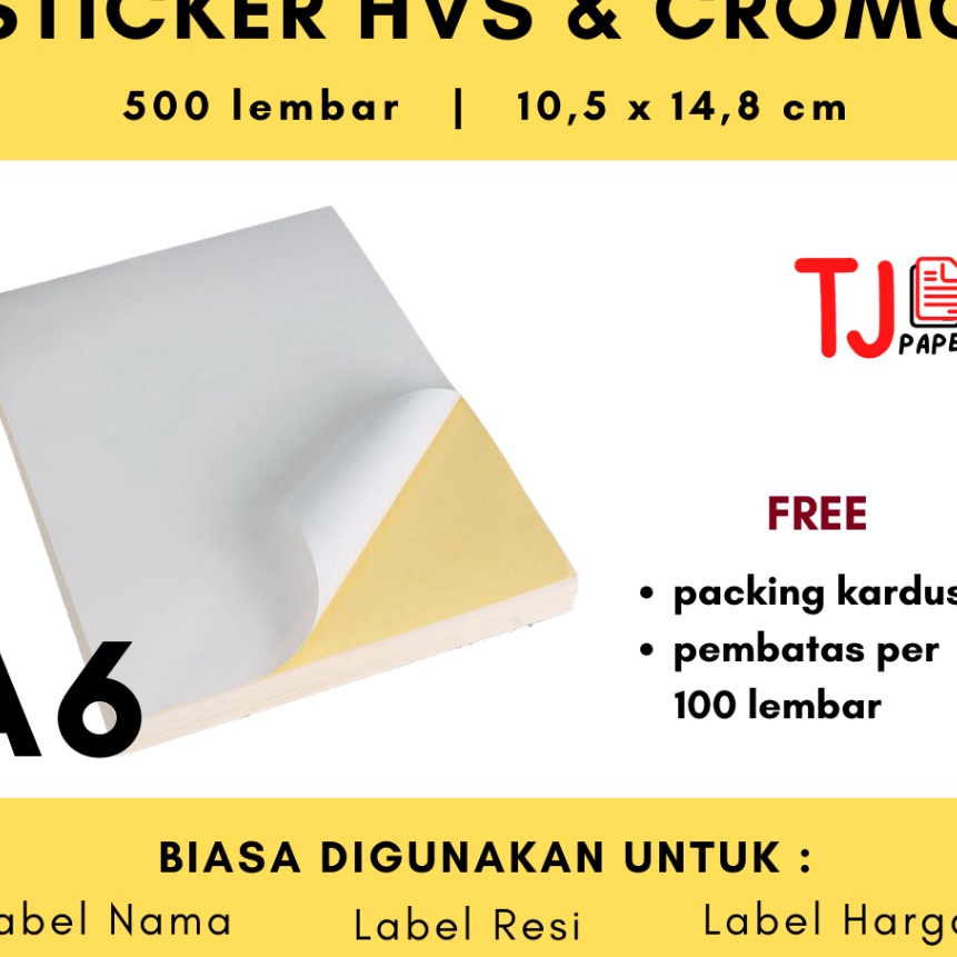 

Promo lembar Sticker HVS Cromo A6 Lintec Sticker Doff Resi Print Resi Sticker Glossy
