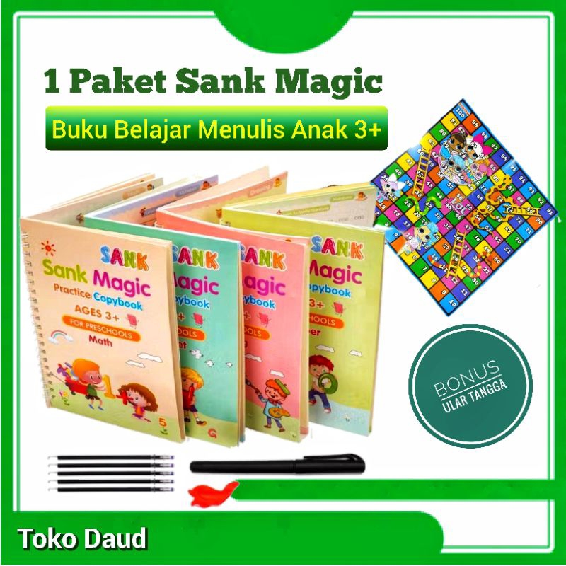 Buku Belajar Menulis Anak / Sank Magic Book / Buku Anak Paud TK