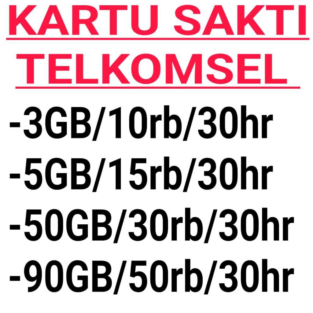 kartu perdana combo sakti telkomsel 50gb 30k