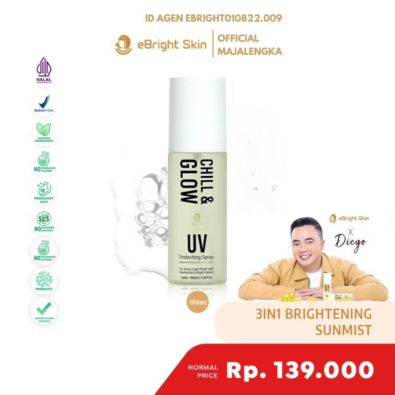eBright Skin Official - Chill & Glow UV Protecting Spray - Face Mist