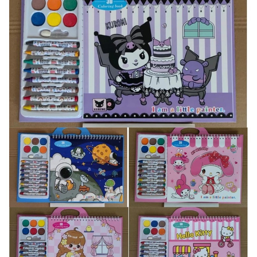 

Price CRAYON BUKU DRAWING COLORING BOOK Buku Gambar Mewarnai Karakter 3D Kuromi Melody Hello Kitty Coloring Book 3D Set Crayon Belajar Melukis Menggambar
