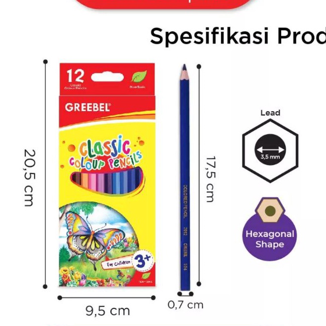 

Terlaris Pensil warna Greebel 12 warna panjang 1set12wrn