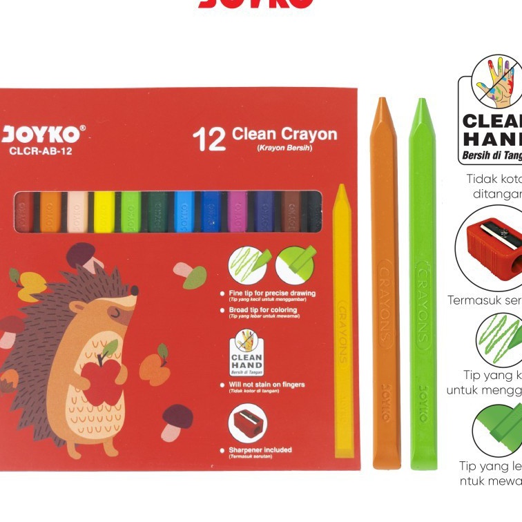 

Termurah Clean Crayon Joyko 12Warna CLCRAB12