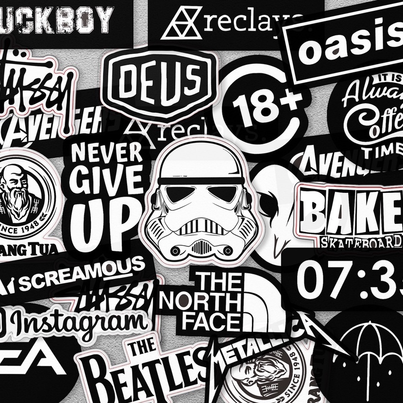 

Terbatas Stiker Aesthetic BLACK WHITE STIKER TUMBLER STIKER LAPTOP estetik pack sticker stiker 1 pcs setiker pack